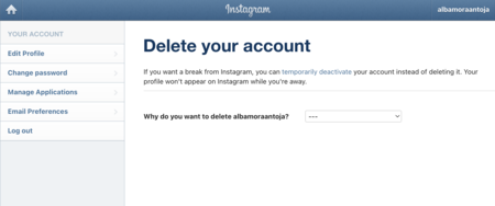 Delete Instagram