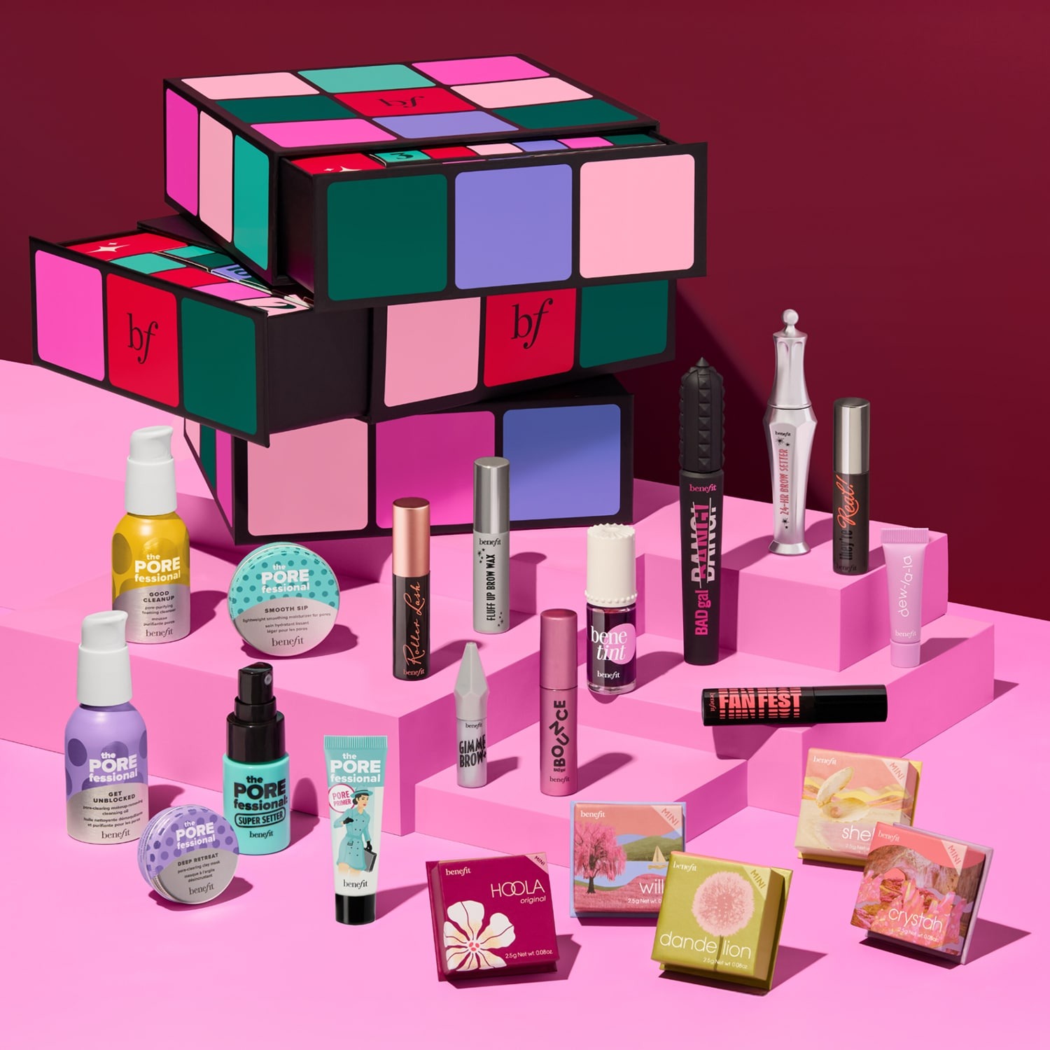 Calendario de Adviento de Belleza de 24 Días Glam Cube de Benefit