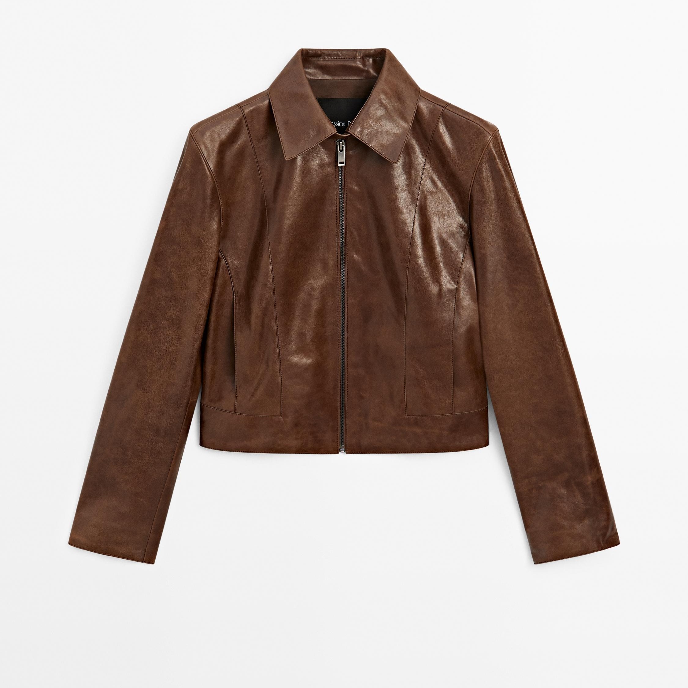 Cazadora corta piel napa