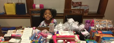 Una niña elige donar alimentos a las personas sin hogar en vez de tener una fiesta de cumpleaños