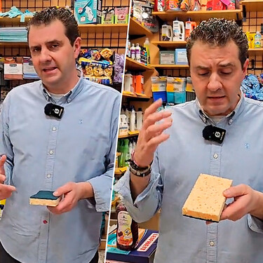 Fernando Carmona, experto en droguería: “Esta parte del estropajo no absorbe y estás tirando el 50% del producto” 