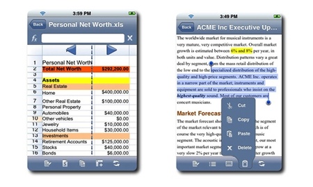 QuickOffice, edición de Excel y Word en el iPhone