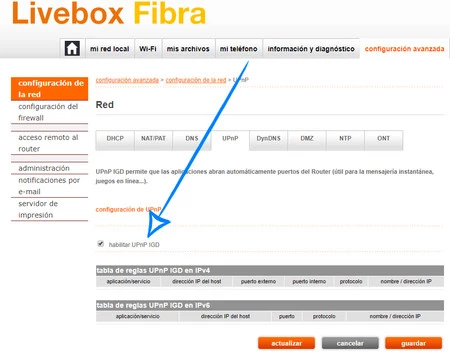 これは、Orange Livebox ルーターで UPnP を無効にする方法です。