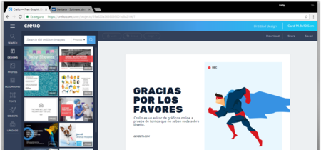 Crello es un editor de gráficos online especial para quien no sabe nada de diseño