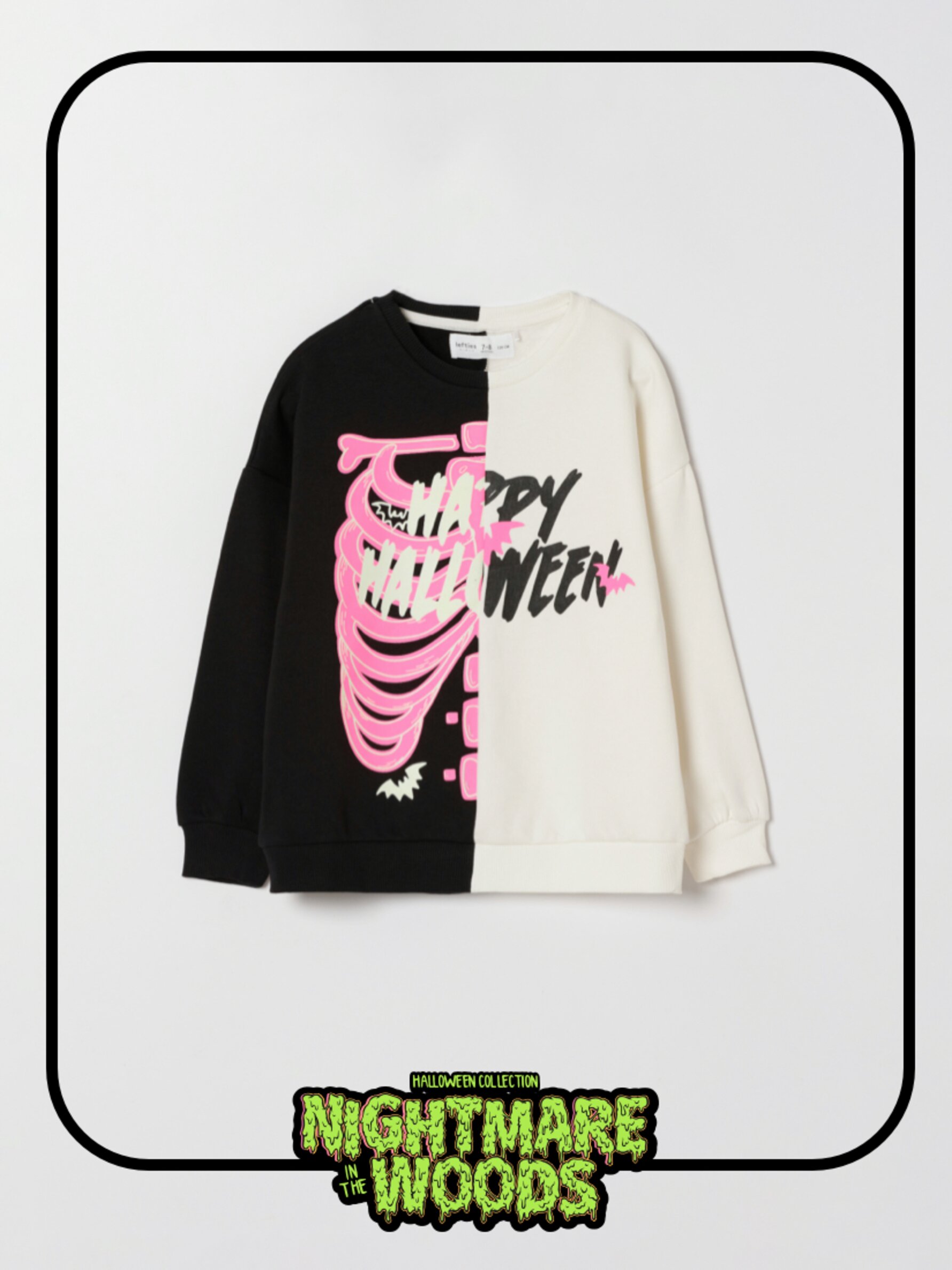 Sudadera blanco, negro y rosa