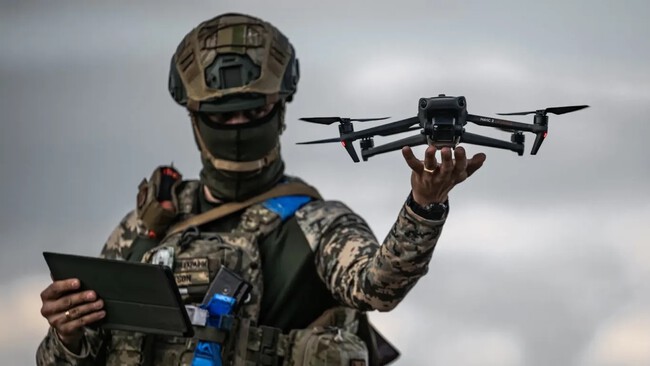 A Solider In Ukraine With A Drone