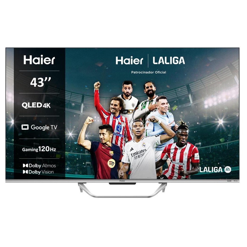 TV Haier 43" H43Q800UX - 4K Ultra HD, QLED, Google TV, Bluetooth. Precio original: 479 €