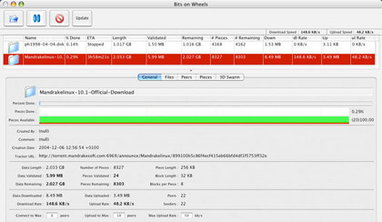 Bits on Wheels: Cliente Bittorrent con vista 3D