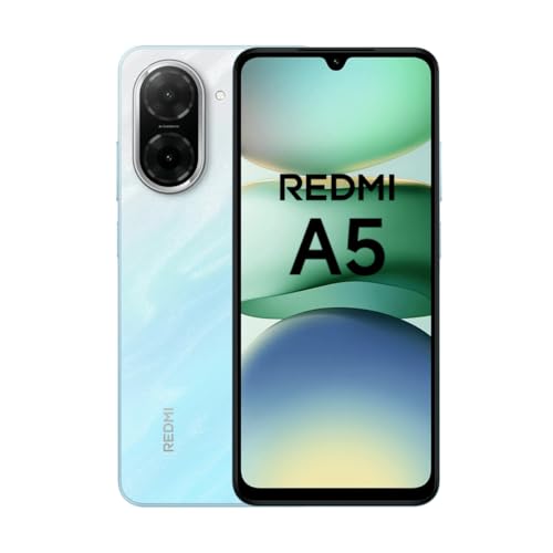 XIAOMI Redmi A5 - Smartphone de 3+64GB, Pantalla inmersiva de 6,88" 120 Hz, Potente procesador Octa Core, Cámara Dual AI de 32 MP, 5100 mAh, Cargador no Incluido, Azul (Versión ES)