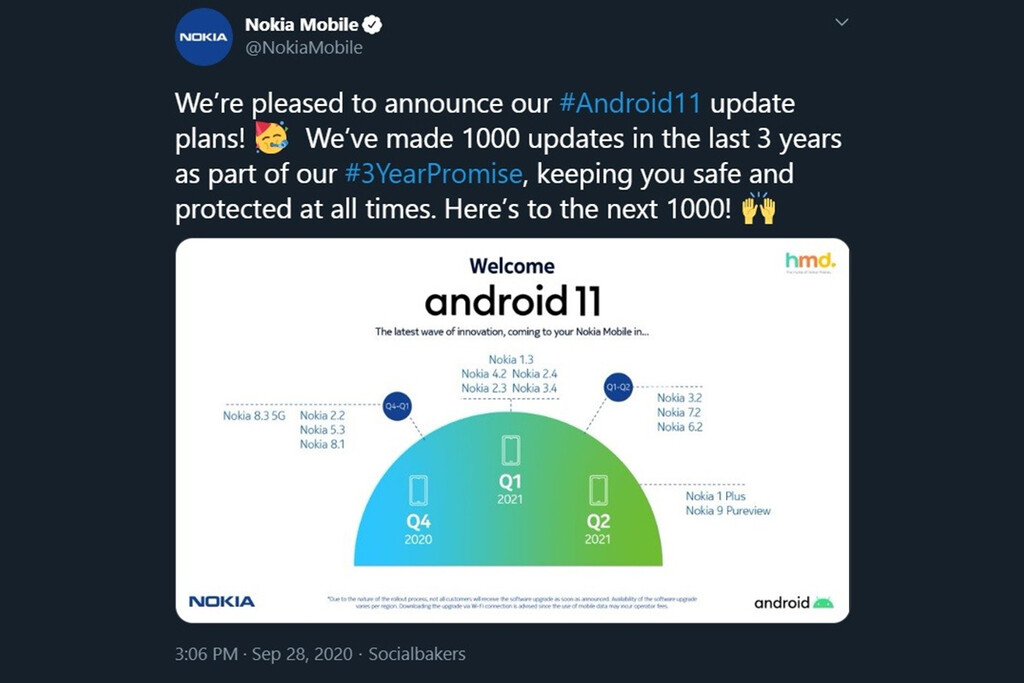 Nokia publica (y luego borra) la lista de móviles que actualizarán a Android 11 y cuándo