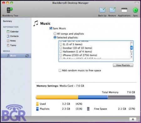 BlackBerry Desktop Manager para Macintosh