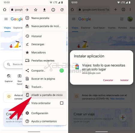 Google トラベルをインストールする