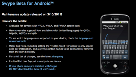 El teclado Swype vuelve abrir la descarga de su beta a todo el mundo