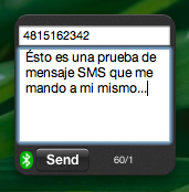 sendSMS: Envía mensajes de texto SMS desde Dashboard utilizando tu móvil Bluetooth