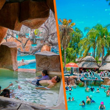 Siéntete en la playa en este balneario en Hidalgo: tiene ambientación como de los “Picapiedras”, aguas termales, toboganes y descuento con INAPAM 