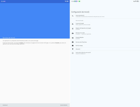 Inicio de sesión en Google usando MicroG y configuración de los servicios