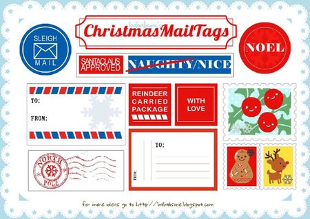 Etiquetas para envíos de Papá Noel