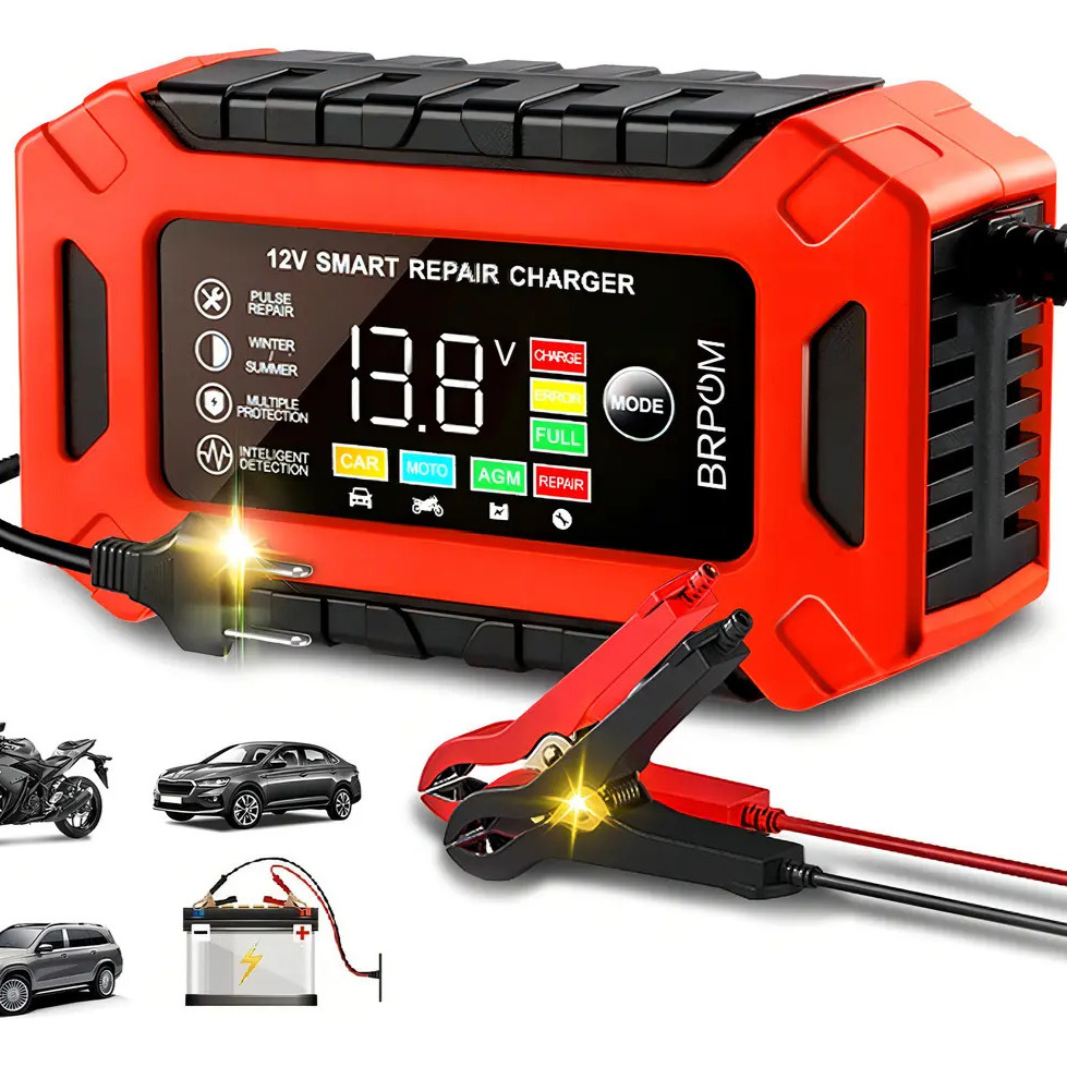 12v Cargador Rápido Inteligente Brpom Cargador Con Reparación De Pulso Para Automóvil