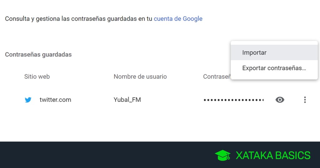 Cómo importar y exportar contraseñas en Google Chrome