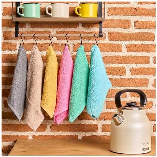 DECASATEXTIL ®- Paños de Cocina 100% algodón- Set de 6 Trapos de Cocina 47x47cm