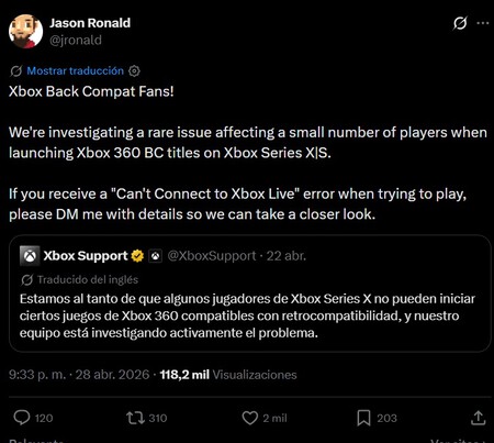 Xbox Problema Retrocompatibilidad Pilas