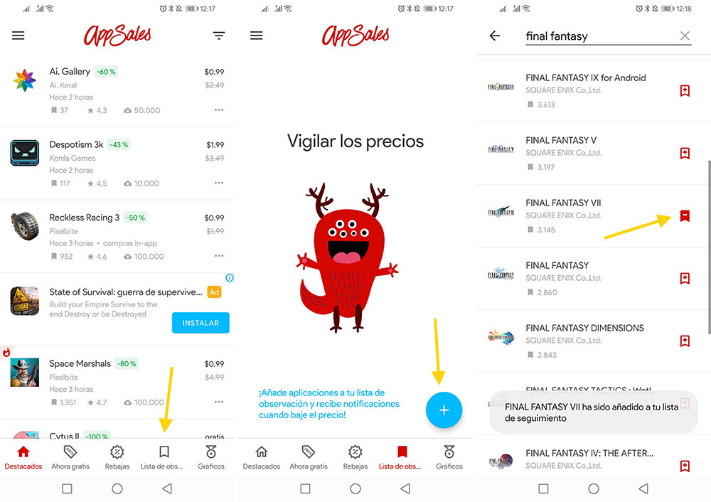Cómo recibir un aviso cuando una app está en oferta en Google Play