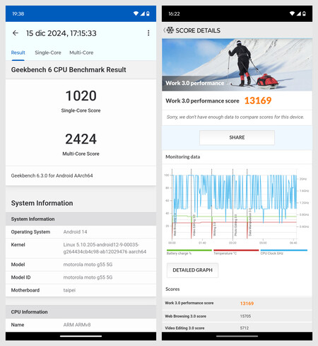 Capturas de pantalla con los resultados de los tests realizados