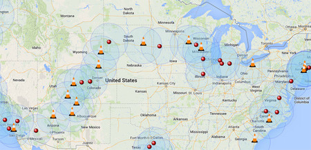 Red de supercargadores de Tesla de costa a costa