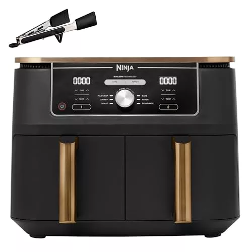 Ninja Foodi MAX, Freidora de Aire 6 en 1 con Compartimento Doble, 9,6L