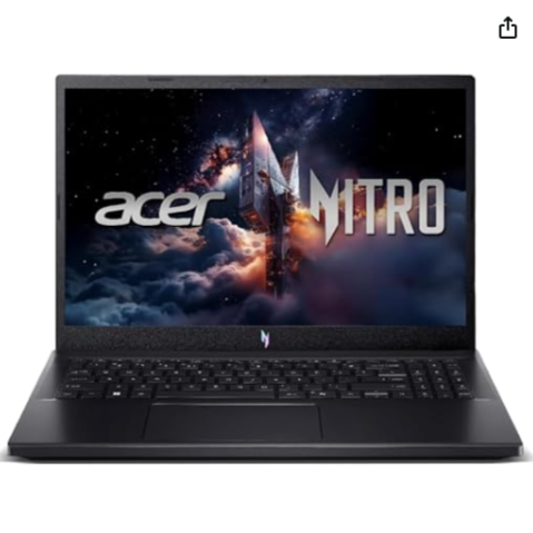 Notebook Acer Gamer Nitro V15 ANV15-52-77BG Core I7 13620H Memória Ram de 16GB DDR5 SSD NVMe 512GB Tela de 15,6" Full HD IPS Geforce RTX 4050 6GB e WIndows Home 11