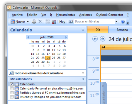 Outlook Connector se actualiza y añade soporte para Windows Live Calendar