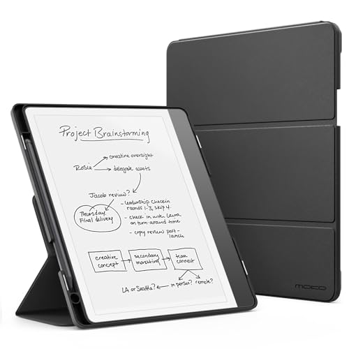 MoKo Funda para 10.2" Cuero Tríptico Kindle Scribe 2024/2022,Negra