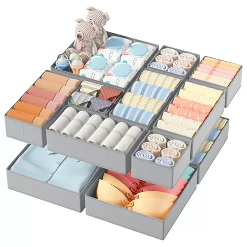 DIMJ Organizador Cajones Juego de 12 Cajas Almacenaje Plegables