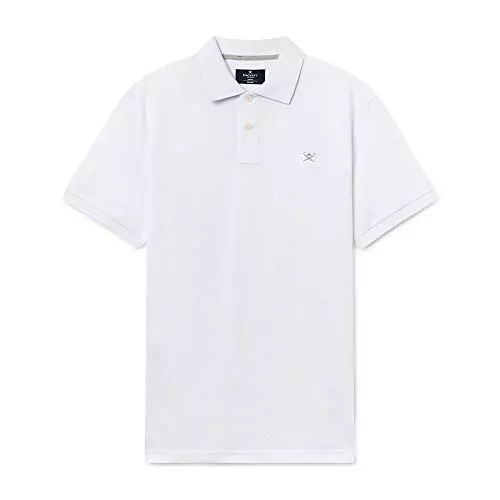 Hackett London Slim Fit Logo, Camisa Polo para Hombre, Blanco (Optic White), S