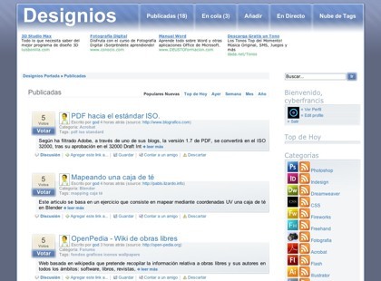 Designios, el "meneame" de los recursos para los diseñadores gráficos