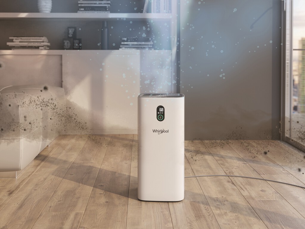 El nuevo purificador AP330W de Whirlpool analiza la calidad del aire, tiene un filtro HEPA y luz UV para eliminar virus y bacterias