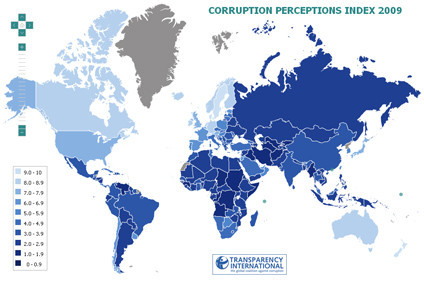 Indice de corrupción de Transparency Internacional 2009