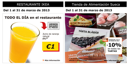 Ofertas de marzo en el restaurante y la tienda de alimentación de Ikea