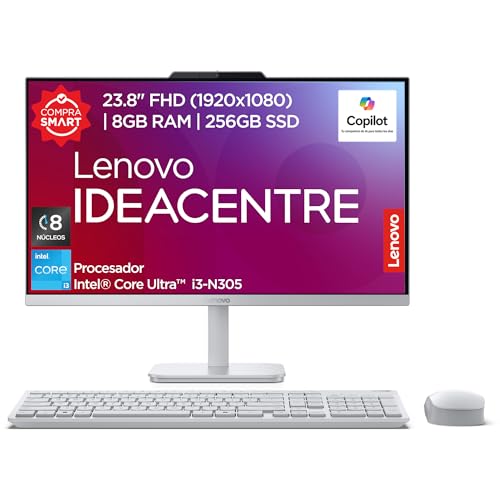 Lenovo A100 Ideacentre All-in-One | 23,8" FHD | Intel Core i3 N305 | 8GB RAM 256GB SSD | Windows 11 Home | Teclado y Mouse Inalámbrico