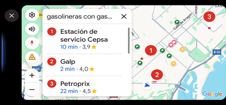 Gasolineras en Android Auto