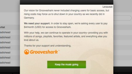 Grooveshark empieza a cobrar a sus usuarios por acceder en determinados países