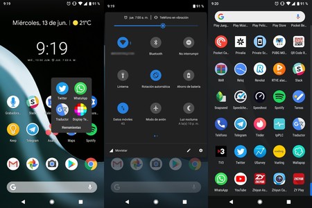 Android 9.0 permitirá activar el modo oscuro en el Pixel Launcher a través de los ajustes rápidos