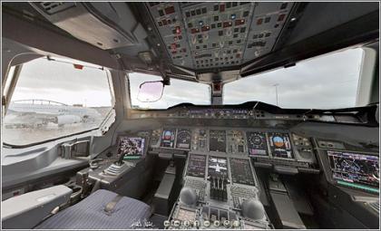 Dentro de la cabina del A380