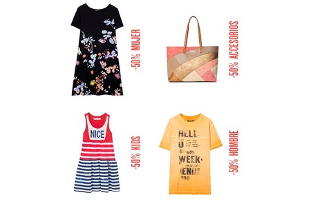 50% de descuento en Desigual en más de 500 prendas y accesorios para hombre, mujer y niño. Envío gratis