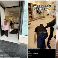Hay gente asaltando a las bravas la sede central de la Iglesia de la Cienciología. El motivo: viralizarse en TikTok