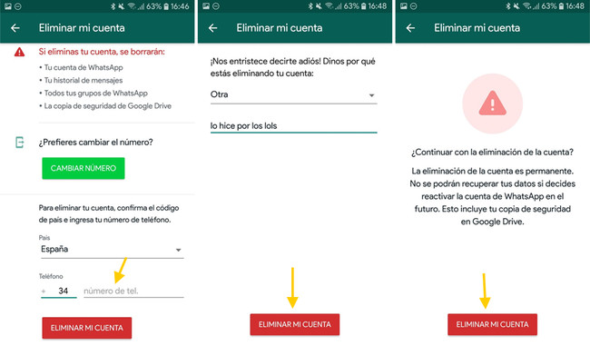 Cómo eliminar tu cuenta de WhatsApp