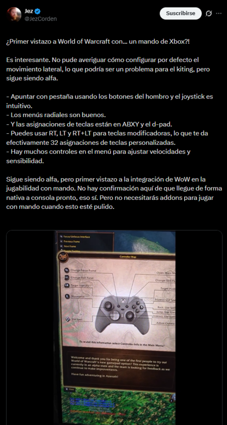 ¿World of Warcraft camino a consolas? Blizzard podría dar el paso definitivo tras revelarse que está probando un soporte nativo para mando