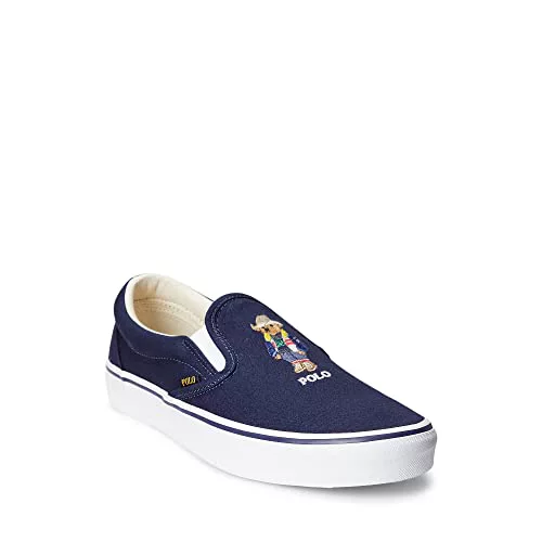 Polo Ralph Lauren Keaton - Zapatos sin cordones con estampado textil para hombre, marino, 44.5 EU