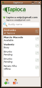 Tapioca-voip, cliente Jabber con soporte Jingle