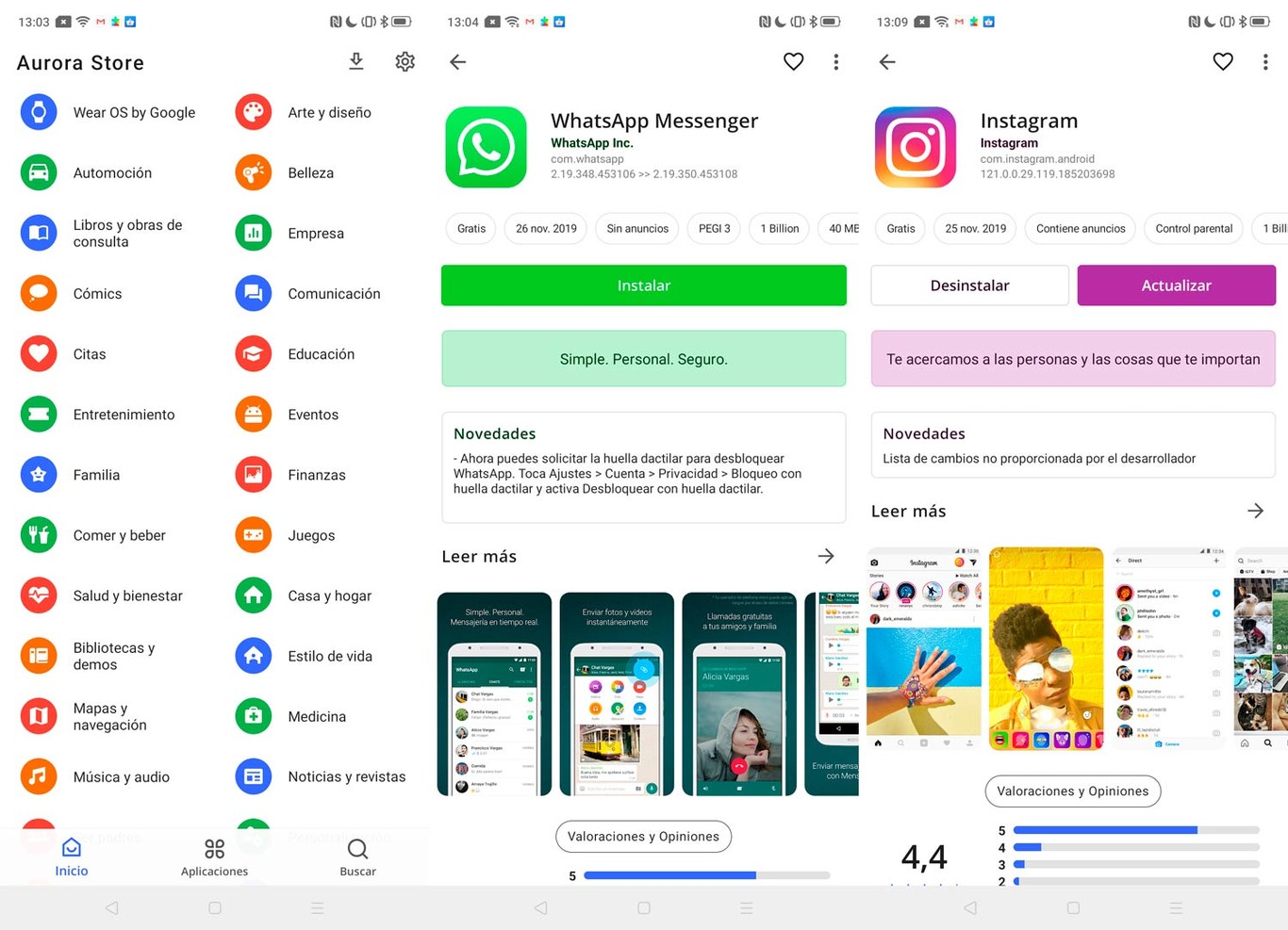 Aurora Store, una puerta alternativa a la Play Store para descargar